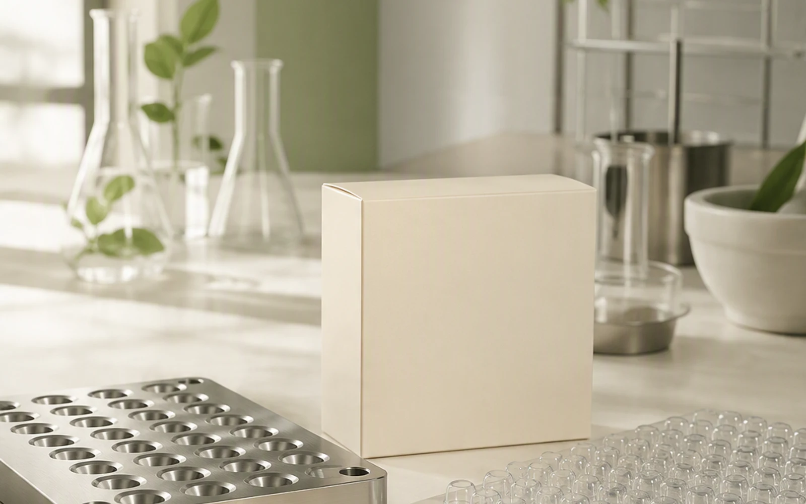 Capsule skincare project components including mold, capsules, blister and retail carton