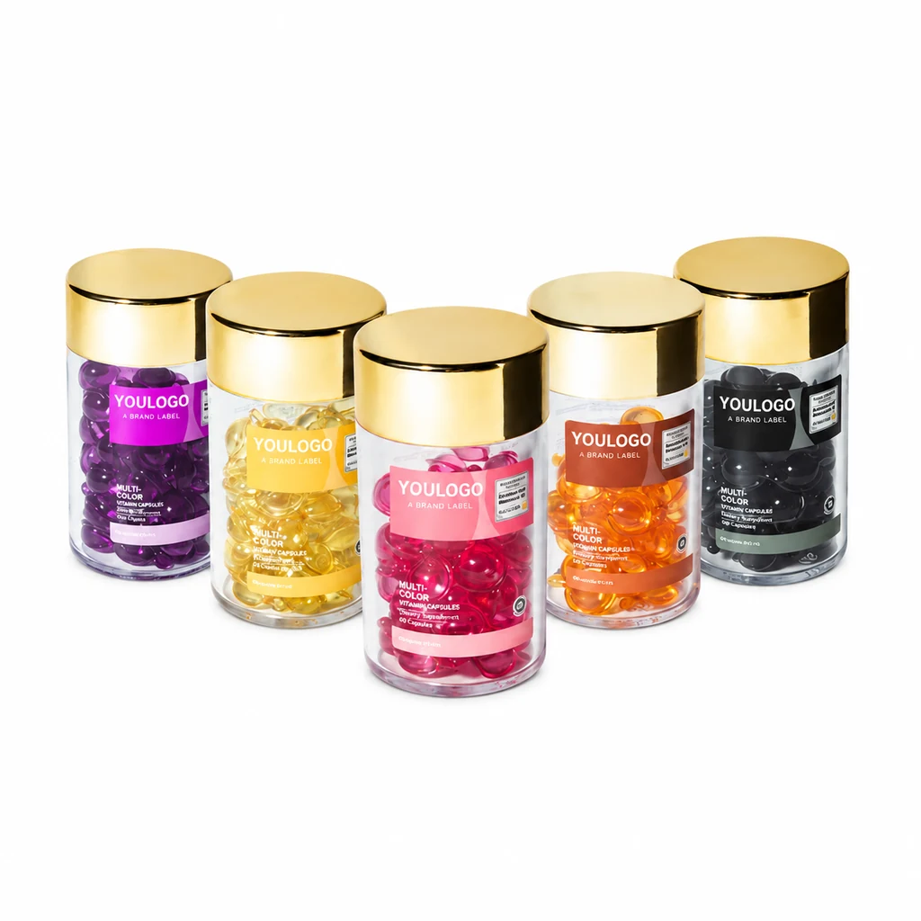 Hair oil capsule packaging — visual reference 3A50B5